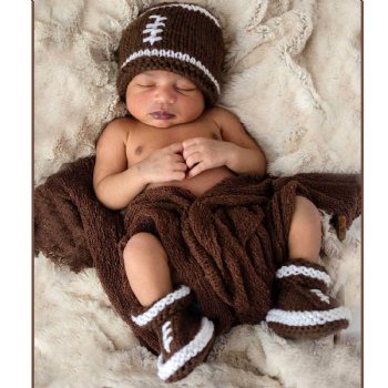 Huggalugs Newborn Football Hat and Bootie Set