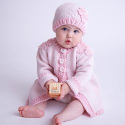 Huggalugs "Pearl" Knit Pink Sweater for Baby Girls