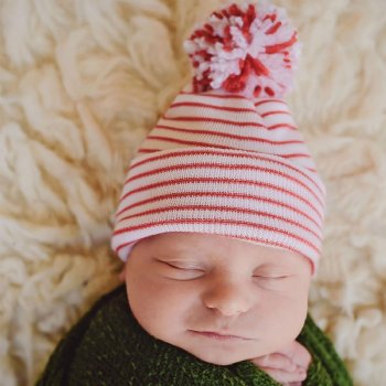 Ilybean "Candy Cane Stripe" Holiday Nursery Hat for Newborns