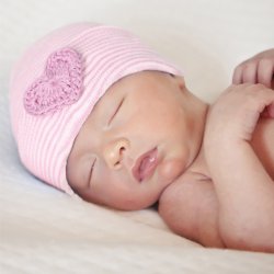 Ilybean Pink Crochet Heart Nursery Cap