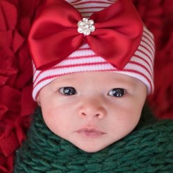 Ilybean "Ruby" Red Nursery Hat for Newborn Girls
