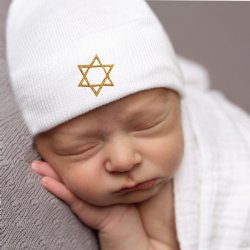 Ilybean "Star of David" Nursery Hat for Newborns