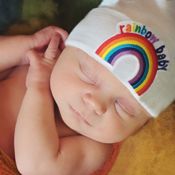 Ilybean White "Rainbow Baby" Nursery Hat