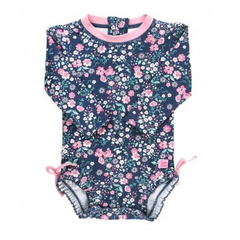 Ruffle Butts "Moonlit Meadow" One Piece Rash Guard Swimsuit for Baby Girls