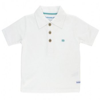 Rugged Butts White Polo Shirt for Baby Boys and Toddlers