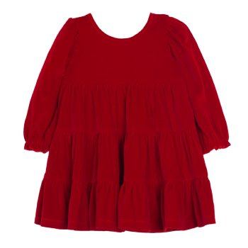 Isobella & Chloe "Noella Red Velvet Dress for Toddlers