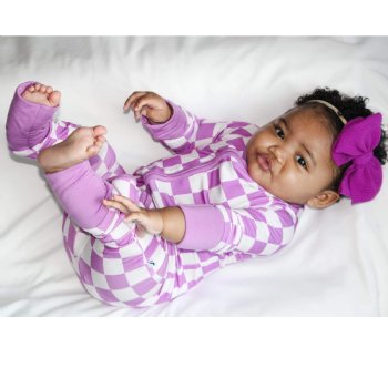 Jensen's Jammies "Aria" Purple Check Zippy Romper