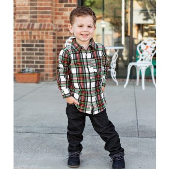 Rugged Butts "Juniper" Plaid Button Down Shirt for Baby Boys