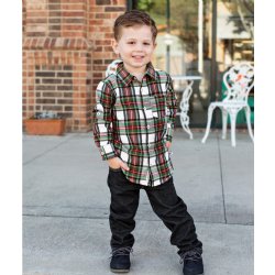Rugged Butts "Juniper" Plaid Button Down Shirt for Baby Boys
