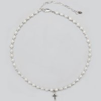 Babs Tilly "Kaitlin" Freshwater Pearl Necklace with Sterling Cross