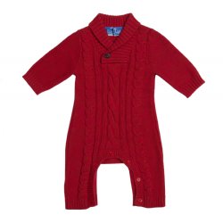 Kapital K Shawl Collar Sweater Coverall in Holiday Red