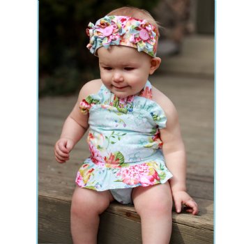 Lé Za Me Pineapple Princess "Linda" Sunsuit for Baby Girls