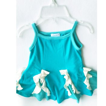 Lemon Loves Layette "Amelia" 2 pc. Baby Twirl Dress in Aqua