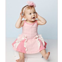 Lemon Loves Layette "Amelia" 2 pc. Baby Twirl Dress in Pink