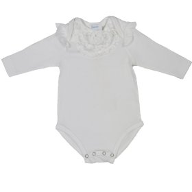 Lemon Loves Layette "Madison" Onesie for Newborn and Baby Girls in White