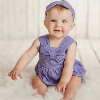 Lemon Loves Layette Bow Bubble and Headband Set for Baby Girls in Lilac