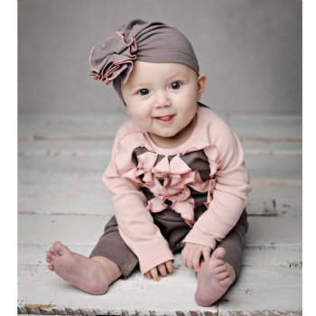 Lemon Loves Layette "Coco Sassy" Romper for Newborns and Baby Girls in Pink