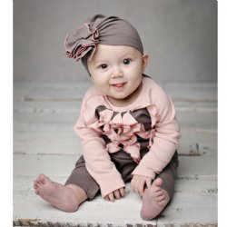 Lemon Loves Layette "Coco Sassy" Romper for Newborns and Baby Girls in Pink
