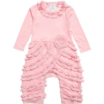 Lemon Loves Layette "Peony" Romper for Newborn and Baby Girls in Pink