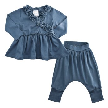 Lemon Loves Layette "Lil Bohemian"  2 Pc. Set for Baby Girls in Orion Blue