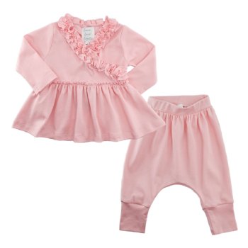 Lemon Loves Layette "Lil Bohemian"  2 Pc. Set for Baby Girls in Pink