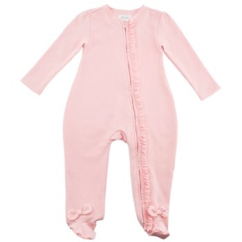 Lemon Loves Layette "Lulu" Romper for Newborns and Baby Girls in Rose Shadow Pink