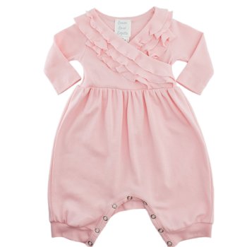 Lemon Loves Layette "Elsa" Romper for Newborns and Baby Girls in Pink