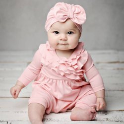 Lemon Loves Layette "Elsa" Romper for Newborns and Baby Girls in Pink