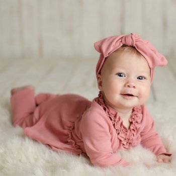 Lemon Loves Layette "Lil Bohemian"  2 Pc. Set for Baby Girls in Mauve Glow