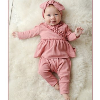 Lemon Loves Layette "Lil Bohemian"  2 Pc. Set for Baby Girls in Mauve Glow