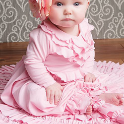 Lemon Loves Layette "Jenna" Gown for Newborn Girls in Pink