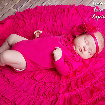 Lemon Loves Layette "Wrap" for Newborn and Baby Girls in Hot Pink