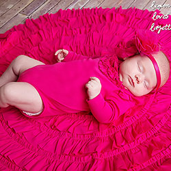 Lemon Loves Layette "Wrap" for Newborn and Baby Girls in Hot Pink