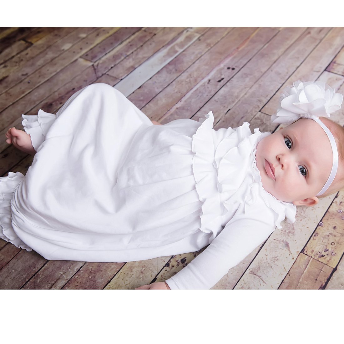 Personalised White Baby Gown With Pink Cardigan Set By elimonks |  notonthehighstreet.com