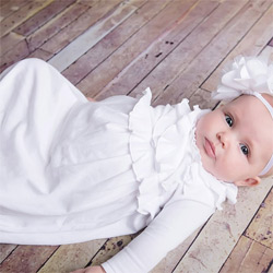Lemon Loves Layette "Jenna" Gown for Newborn Girls in White