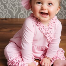 Lemon Loves Layette "Olivia" Romper for Newborns and Baby Girls in Pink