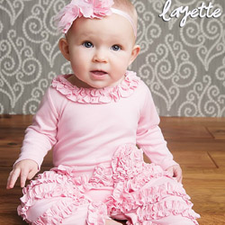 Lemon Loves Layette "Peony" Romper for Newborn and Baby Girls in Pink