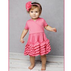 Lemon Loves Layette "Sue" Dress for Baby Girls in Pink Lemonade