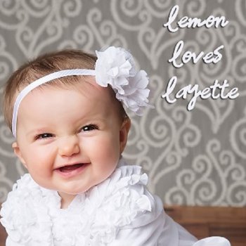 Lemon Loves Layette "Rose" Headband for Baby Girls and Toddlers in White