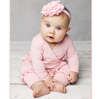 Lemon Loves Layette "Adley" 2 Pc. Set for Baby Girls in Pink