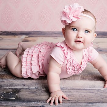 Lemon Loves Layette "Alison" Onesie for Baby Girls  in Pink