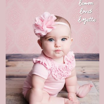 Lemon Loves Layette "Alison" Onesie for Baby Girls  in Pink