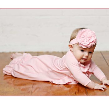 Lemon Loves Layette "Angel" Newborn Gown for Baby Girls in Pink