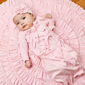 Lemon Loves Layette "Angel" Newborn Gown for Baby Girls in Pink