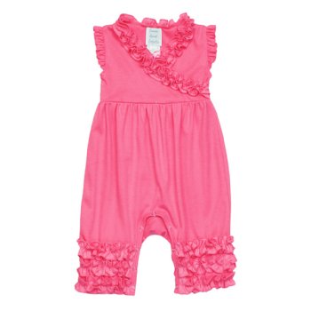 Lemon Loves Layette "Ava" Romper for Baby Girls in Pink Lemonade