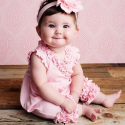 Lemon Loves Layette "Ava" Romper for Baby Girls in Pink