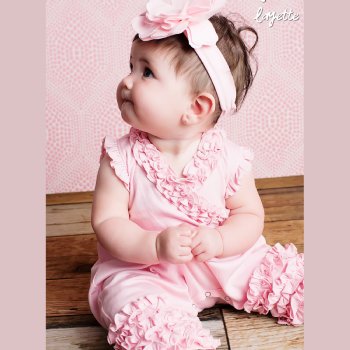 Lemon Loves Layette "Ava" Romper for Baby Girls in Pink