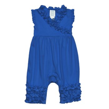 Lemon Loves Layette "Ava" Romper for Baby Girls in Seaport Blue