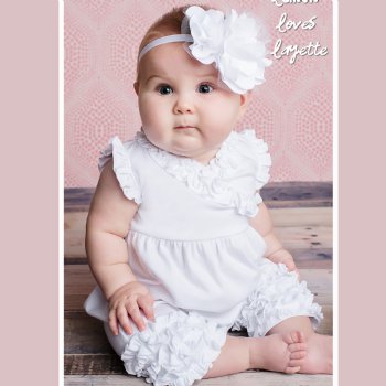 Lemon Loves Layette "Ava" Romper for Baby Girls in White