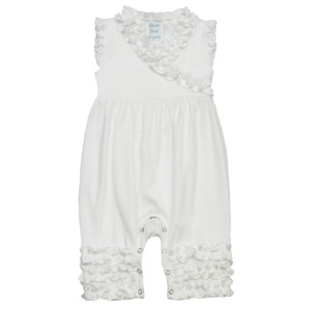 Lemon Loves Layette "Ava" Romper for Baby Girls in White